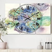 Designart 'Pastel Foral Composition Ii Lodge Multipanel Wall Clock