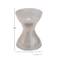18" Silver Iron Hourglass Accent Table
