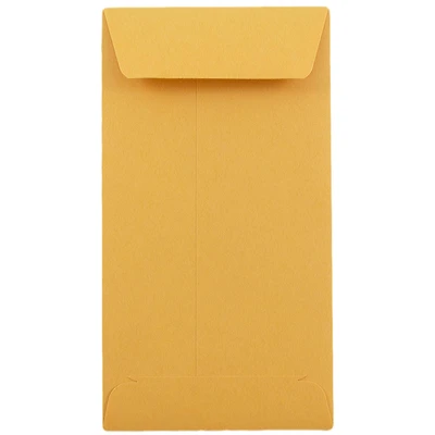 JAM Paper 3.5" x 6.5" Brown Kraft Recycled Coin Business Envelopes, 100ct.