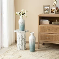 Glitzhome® Abstract Ombre Aqua Metal Floor Vases Set