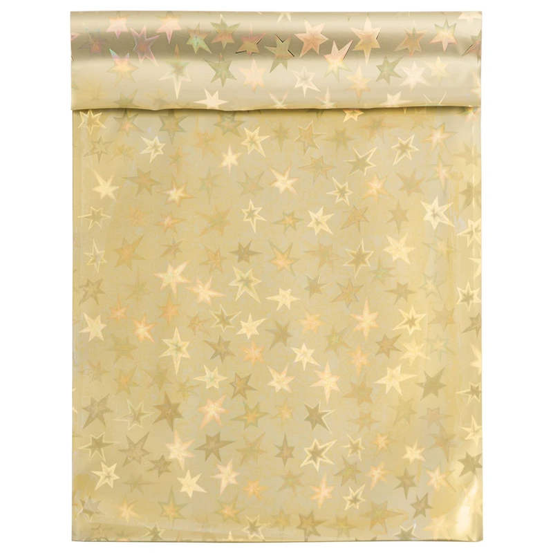 JAM Paper 6.25 x 7.875" Gold Stars Foil Open End Envelopes with Self Adhesive Closure, 25ct.