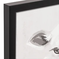 Cow With Florals 17.73" x 17.73" Black Framed Canvas