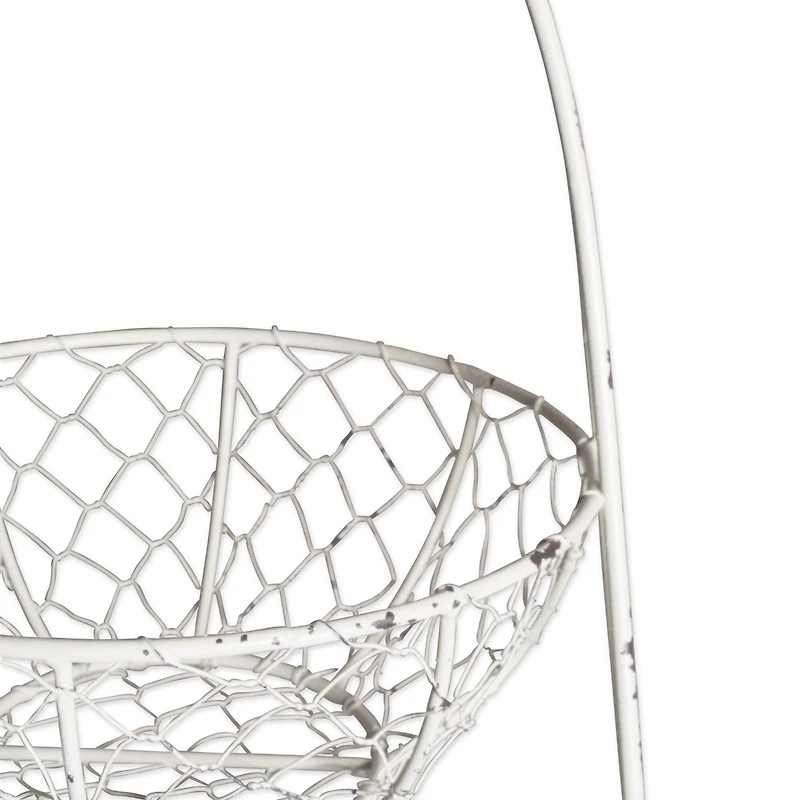DII® Antique White Chicken Wire Tiered Stand