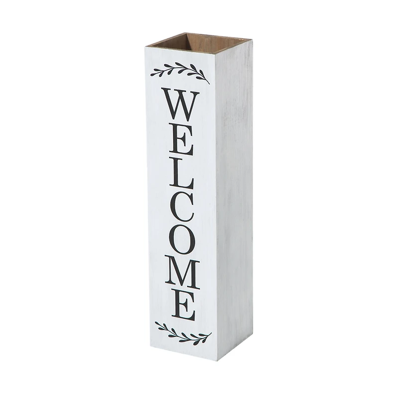 Glitzhome® 30" Double Sided Solid White Boxed Welcome Porch Sign