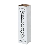 Glitzhome® 30" Double Sided Solid White Boxed Welcome Porch Sign