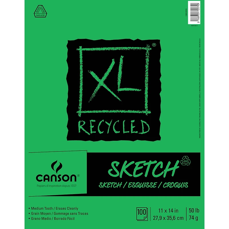 6 Pack: Canson® XL® Recycled Sketch Pad, 11" x 14"