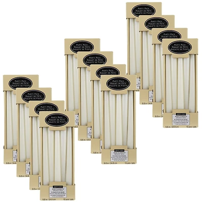 12 Packs: 15 ct. (180 total) 10" White Taper Candles by Ashland®