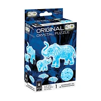 3D Crystal Puzzle - Elephant and Baby (Blue): 46 Pcs