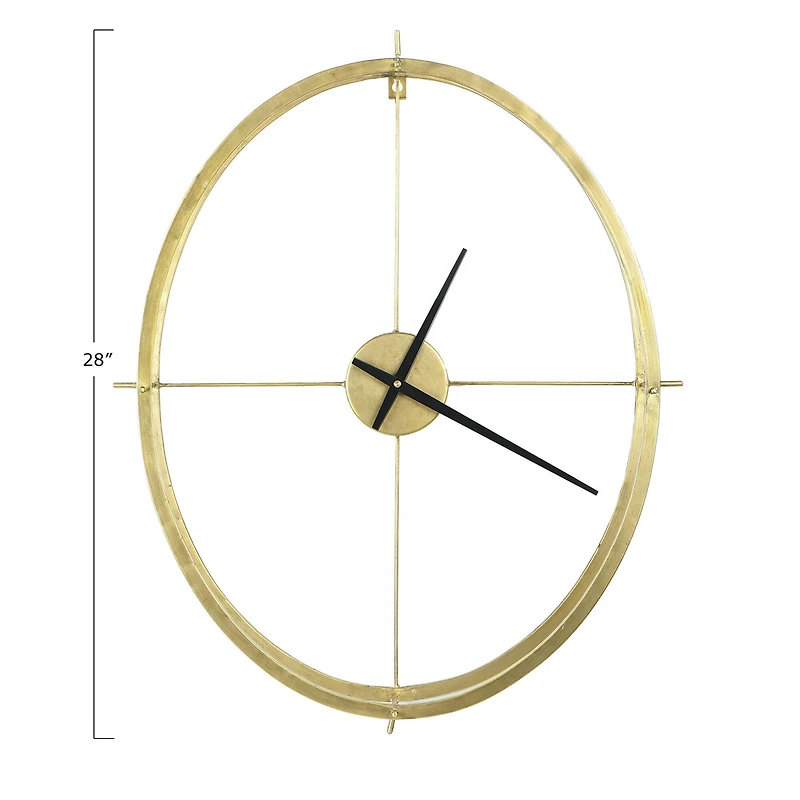 Hello Honey® 2.5ft. Gold Double Frame Round Clock