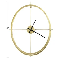 Hello Honey® 2.5ft. Gold Double Frame Round Clock