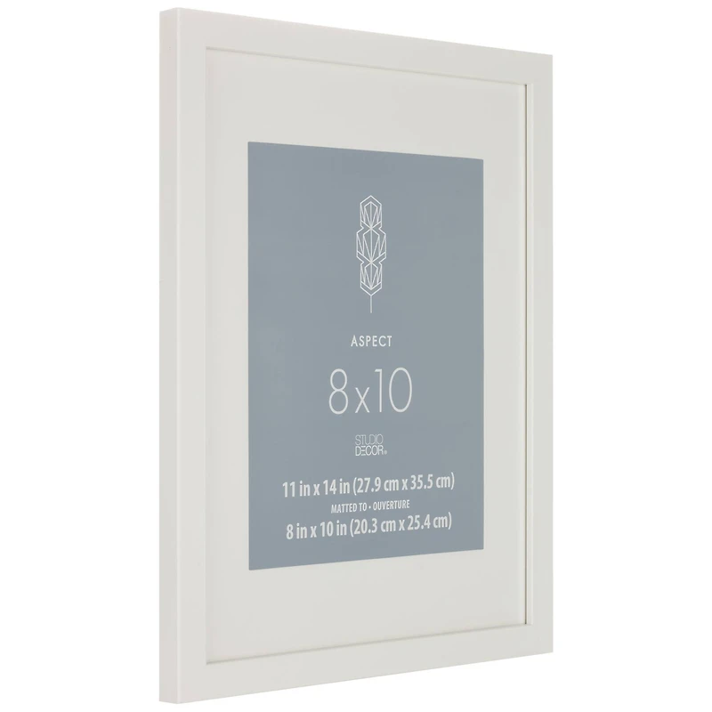 Aspect White Narrow Frame With Mat by Studio Décor