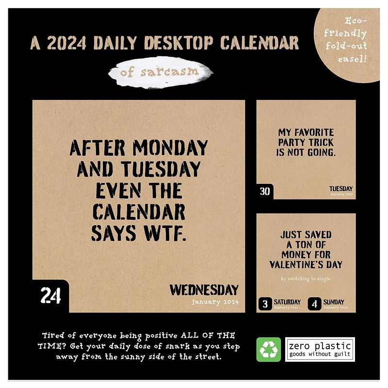 TF Publishing 2024 Anti Affirmations/Daily Sarcasm Daily Desktop Calendar