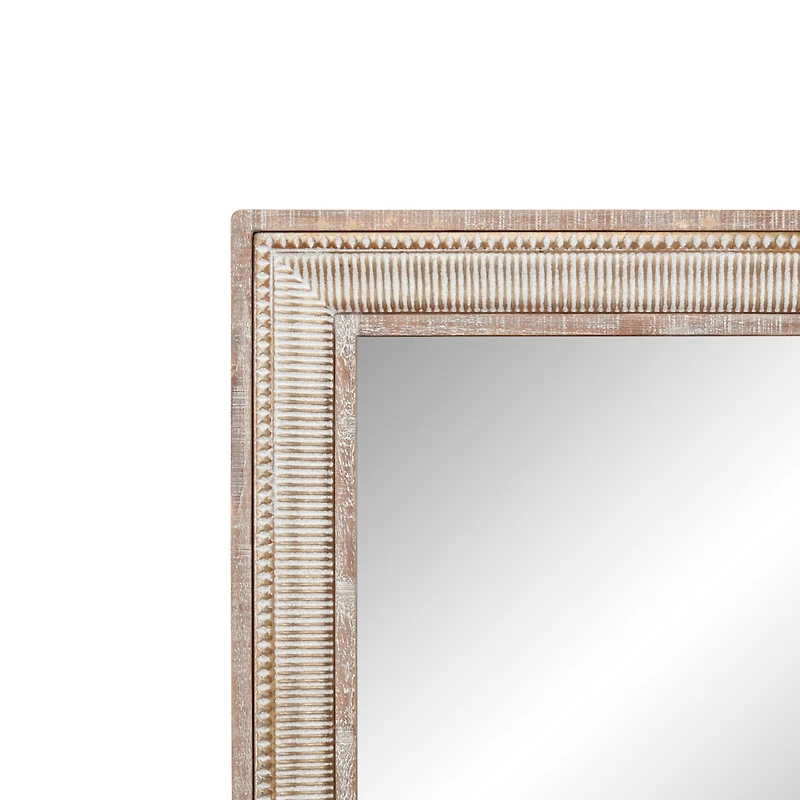 43" Brown Farmhouse Metal Wall Mirror