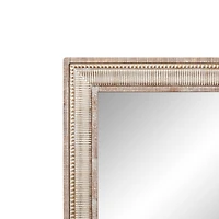 43" Brown Farmhouse Metal Wall Mirror