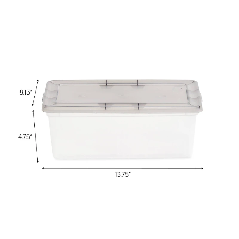 IRIS Clear Stackable Storage Boxes with Gray Lid