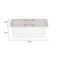 IRIS Clear Stackable Storage Boxes with Gray Lid
