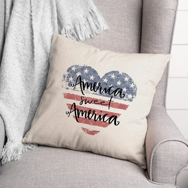 America Sweet America Throw Pillow