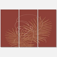 Designart - Sillhouette of African American Girl on Palm Leaves