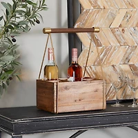 Light Brown Metal Modern Farmhouse Standing Wine Rack 16" x 12" x 8"