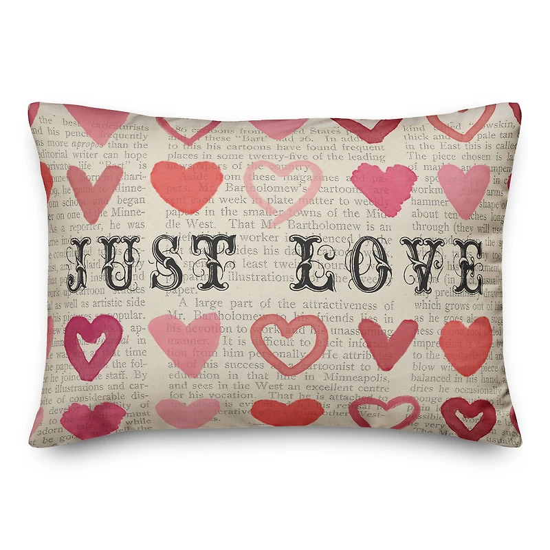 Just Love 14" x 20" Throw Pillow