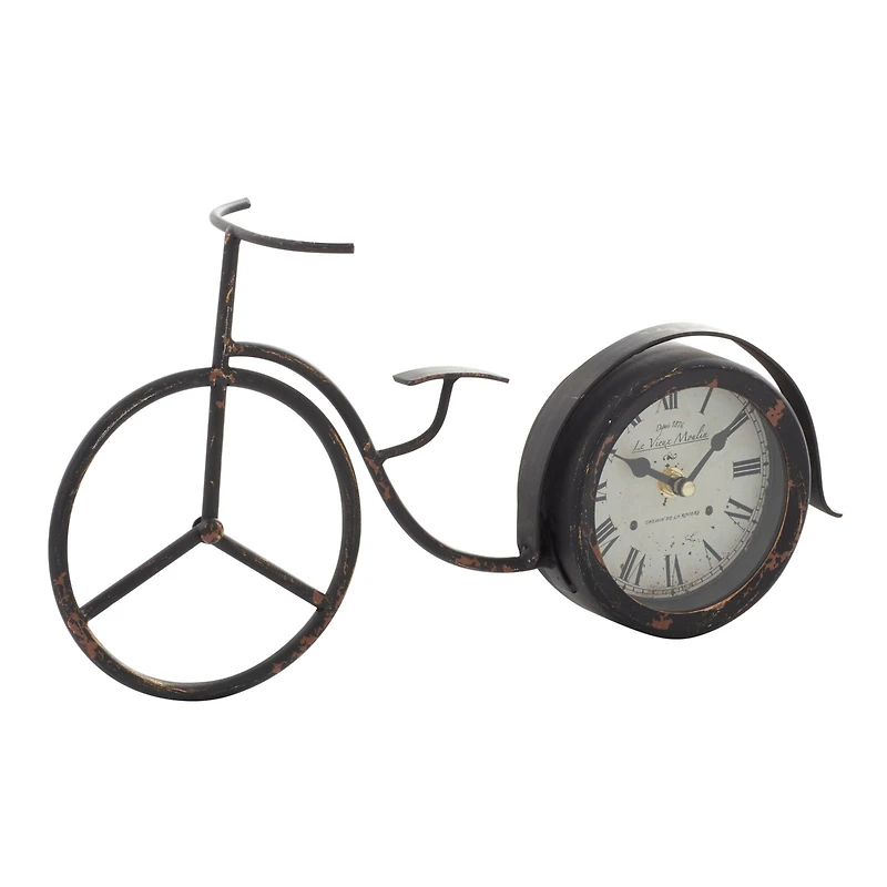 15" Black Metal Farmhouse Bicycle Clock