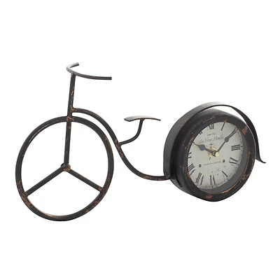 15" Black Metal Farmhouse Bicycle Clock