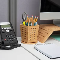 Mind Reader Lattice Collection Rayon from Bamboo 5-Section Pen & Accessory Carousel