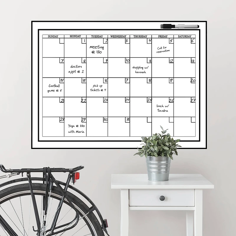 Wallpops White Monthly Dry Erase Calendar Decal