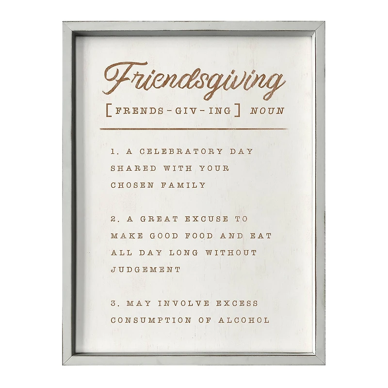 Friendsgiving Definition 18" x 24" White Framed Print