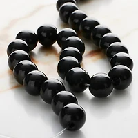 8mm Black Round Glass Beads by Bead Landing™