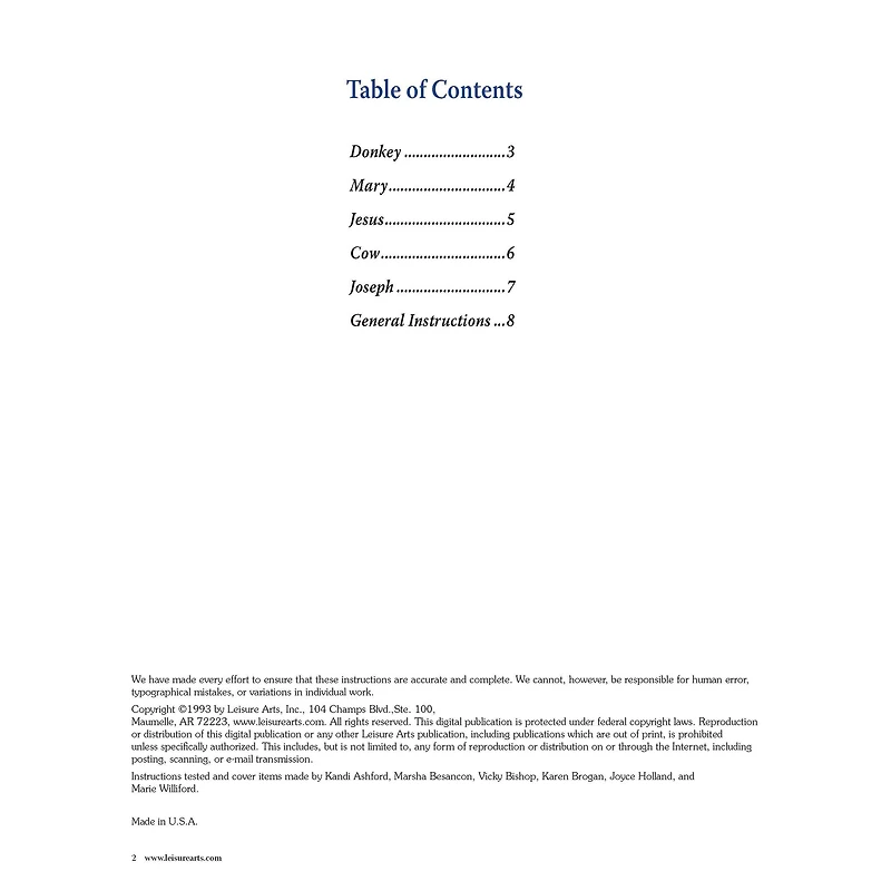 Leisure Arts® The Holy Family Heirloom Nativity Book 1