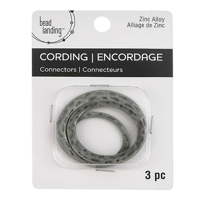 Hammered Silver Oxide Cord Connectors by Bead Landing™