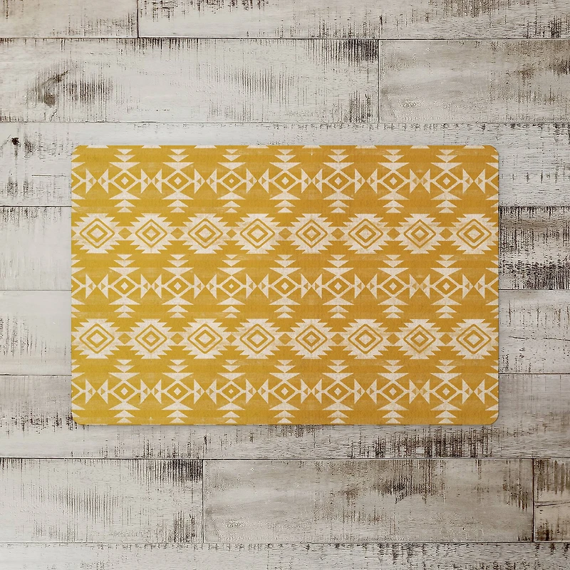 Tribal Gold Pattern Floor Mat