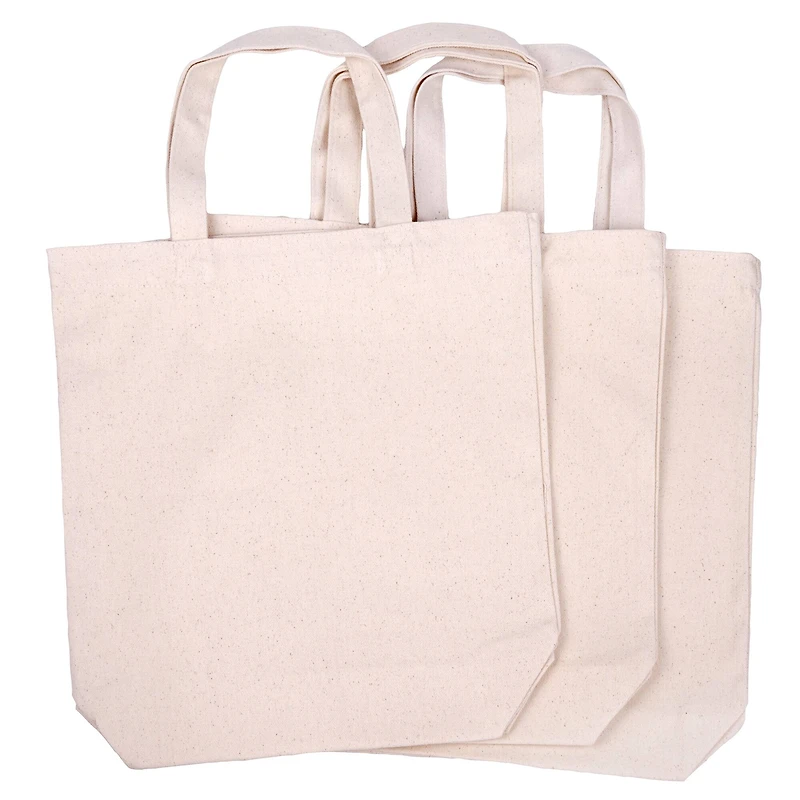 12 Packs: 3 ct. (36 total) Natural Cotton Tote Bags by Make Market®