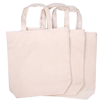 12 Packs: 3 ct. (36 total) Natural Cotton Tote Bags by Make Market®