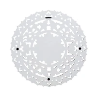 Habitat Etta 24" White Carved Floral Round Wall Art
