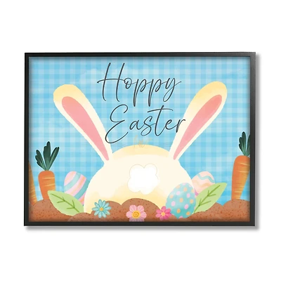 Stupell Industries Happy Easter Spring Carrot Garden Framed Giclee Art