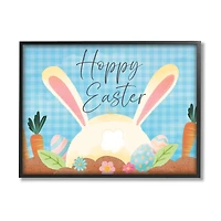 Stupell Industries Happy Easter Spring Carrot Garden Framed Giclee Art
