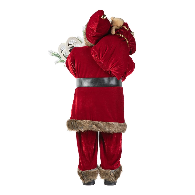 Glitzhome® 35.5" Faux Fur Traditional Christmas Santa Figurine
