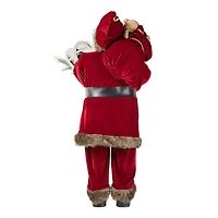 Glitzhome® 35.5" Faux Fur Traditional Christmas Santa Figurine
