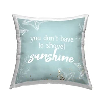 Stupell Industries Happiness Winter Snow Phrase Typography Throw Pillow, 18" x 18"