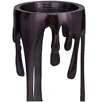 CosmoLiving by Cosmopolitan Black Aluminum Pillar Candle Holder with Dripping Melting Designed Legs Set