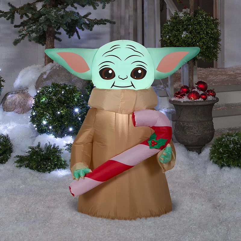 3.5ft. Airblown® Star Wars The Child With Candy Cane