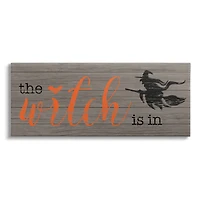Stupell Industries The Witch Is In Halloween Sign Canvas Wall Art