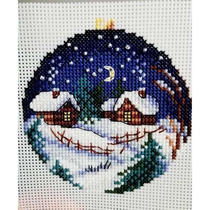 MP Studia Winter Landscape Plastic Canvas Counted Cross Stitch Kit