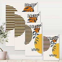 Designart - Botanical Minimalist Leaf With Abstract Shapes I