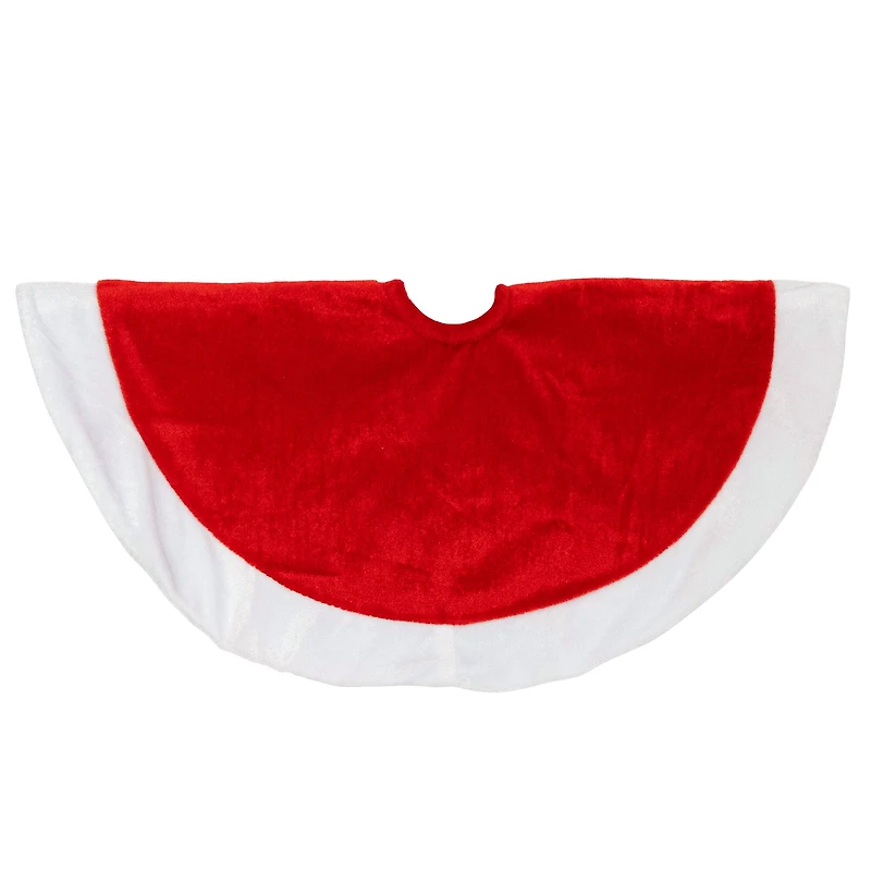 18" Red & White Velveteen Mini Tree Skirt