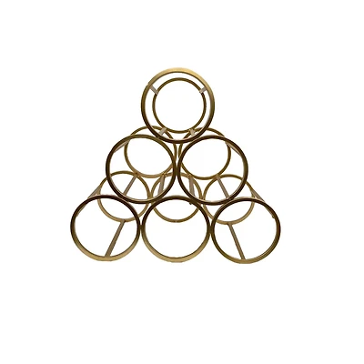 12.5" Gold 6-Bottle Metal Circles Wine Caddy by Ashland®