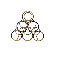 12.5" Gold 6-Bottle Metal Circles Wine Caddy by Ashland®