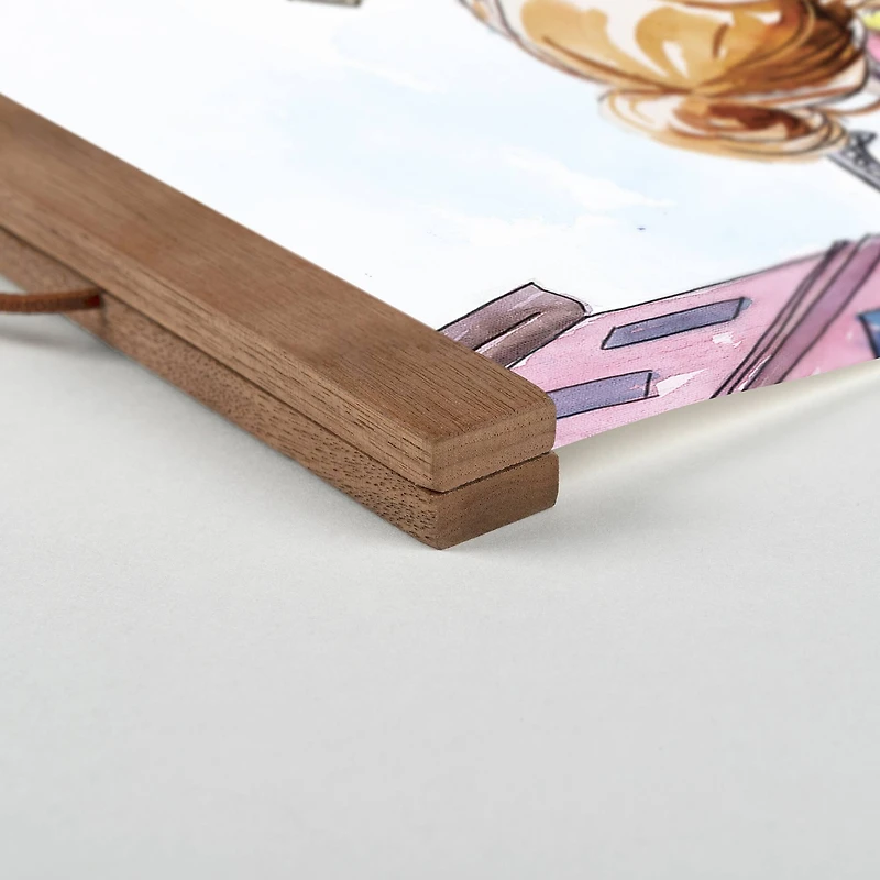 Travelling Streets Teak Hanging Canvas